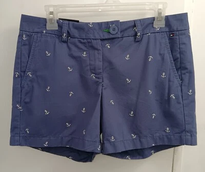 (NWT) Tommy Hilfiger Womens Chino Shorts Anchor AOP Print Pocket Size 6 - Image 1 of 4