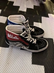 Vans SK8 Hi Unisex Korean Typography Racing Shoe Red&BlueM/size8.5-W/size10 - Picture 1 of 10