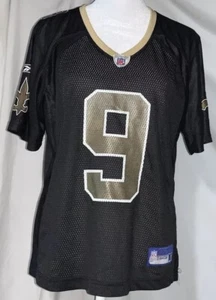 New Orleans Saints Drew Brees #9 NFL Jersey Size Large Short Sleeve V-Neck Black - Picture 1 of 4