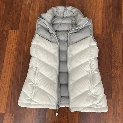 Chaleco acolchado Mountain Hardwear para mujer blanco/gris talla pequeña Foto 1 de 4