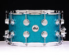 DW Collector's 8x14 SSC Maple Snare - Teal Glass w/ Chrome HW