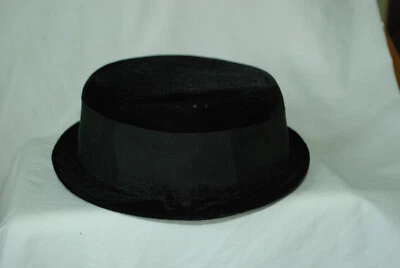 Винтажная женская шляпа черный бархат бархат США - Изображение 1 из 4