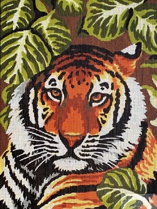 Needlepoint tapestry painted canvas 40.138 - Tiger (16"x20") GobelinL - Picture 1 of 3