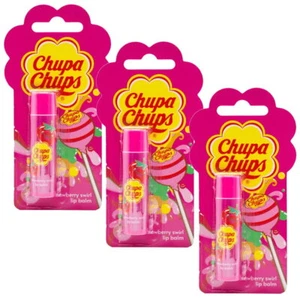 3x Chupa Chups Lip Balm Strawberry Swirl - Picture 1 of 3