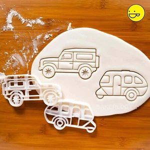 SUV & Caravan cookie cutters | camping vehicle camper van trailer wedding party - Picture 1 of 6
