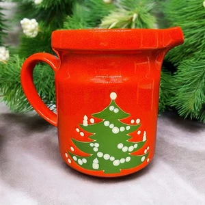 Vintage Waechtersbach Red Christmas Tree Large Pitcher West Germany Double Sided - Picture 1 of 9
