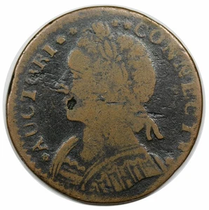 1787 Connecticut Copper, Mailed Bust Left, CONNECT, Miller 15-F, ex Will W. Neil - Picture 1 of 3