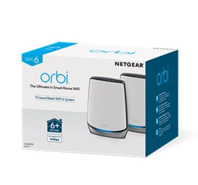 NETGEAR ORBI AX6000 Tri-Band Mesh Wi-Fi 6 System RBK852 2 Pack Aussie Stock - image 1 of 4