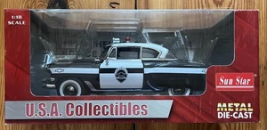 1954 CHEVROLET BEL AIR POLICE 1:18 SUN STAR OPENING HOOD, DOORS & TRUNK - Picture 1 of 4