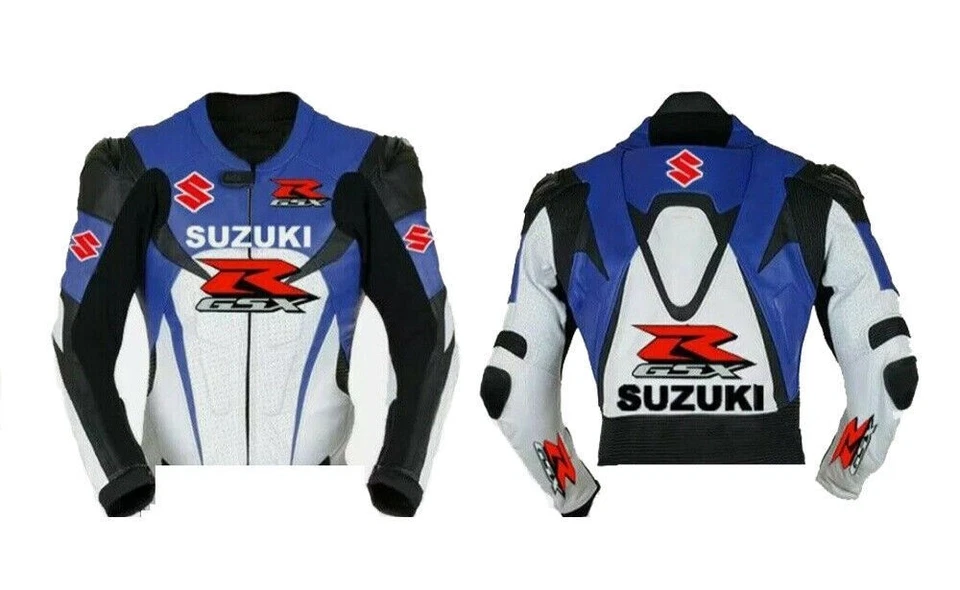 SUZUKI GSXR Motorcycle Biker Leather Jacket Mens Motorbike Racing Jacket - Image 1 of 1