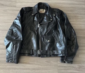Vintage 70’s Sears The Leather Shop Motorcycle Ramones Jacket Mens 46 Stunning - Picture 1 of 16