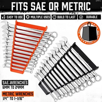 PETS-SUPPLIER-LOVE 2PCS Magnetic Spanner Organiser Holder Wrench Rack Stand Mechanic Toolbox Drawer