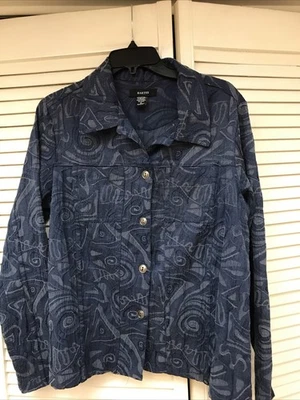 Camisa Kaktus XL Ligera Estilo Jean Botón Frontal Estampado Texturizado o Jkt ¡EXCELENTE ESTADO USADA! Foto 1 de 3