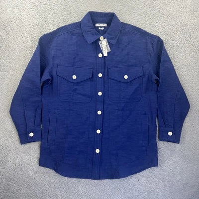 Madewell Shirt Jacket Womens XS Small Blue Super Oversized Passport Shacket NEW - Image 1 of 4