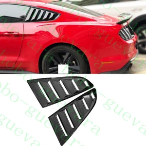 2xFor Ford Mustang 15-17 ABS Carbon Fiber Color Rear Door Window Triangular Trim - Picture 1 of 2