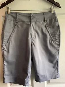 Izod Golf Shorts Womens Cool FX Stretch Bermuda Zipper Pocket Dark Gray Athletic - Picture 1 of 6