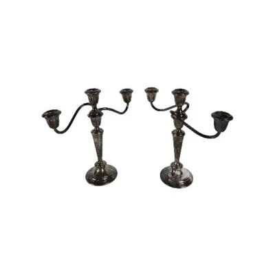 Candelabro vintage enchapado en plata Gorham. Juego de 2.  Foto 1 de 4