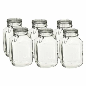 Bormioli Rocco 3L Swing Top Glass Fido Glass Jars | 6-pack - Picture 1 of 4