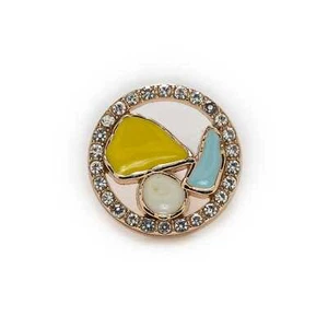 5pcs Shiny Enamel Metal Buttons for Clothing Headbands Crafts Sewing Decor 18mm - Picture 1 of 9