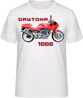 Motorcycle T-Shirt Daytona 1000 Motorbike Biker Short Sleeve Crew Neck