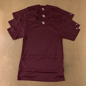 Lot of 3 Badger Sport Youth Size Large Maroon Short Sleeve Performance T-Shirts - Picture 1 of 7