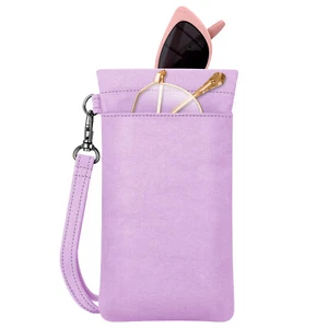 Double Eyeglasses Pouch Portable Squeeze Soft Glasses Case Sunglass Pouch - Picture 1 of 16