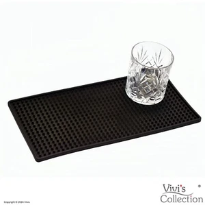 Rubber Bar Mat Black Home Drip Cocktail Pub Service Runners Coffee Drink Thick - Picture 1 of 13