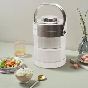 201 Stainless Steel Insulated Food Jar 1.4L Silver Insulated Food Jar About 3H - Picture 1 of 20