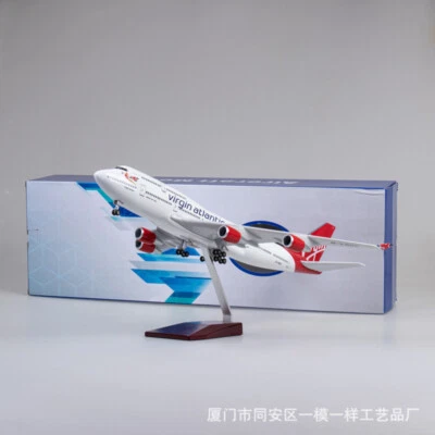 1/150 Virgin Atlantic Airways B747-400 Passanger Plane Model W/Light Display Toy - Image 1 of 4
