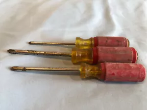 LOTTO VINTAGE di 3 cacciaviti Sears Craftsman Phillips #UPST - Foto 1 di 4