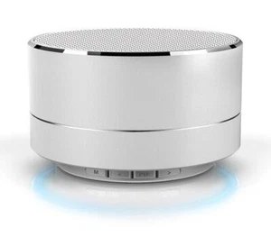 Mini Bluetooth-luidspreker van geborsteld metaal met reflecterend LED-licht A10 - Afbeelding 1 van 10
