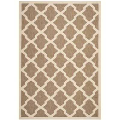SAFAVIEH Indoor Outdoor CY6903-242 Courtyard Brown / Bone Rug - Image 1 of 4