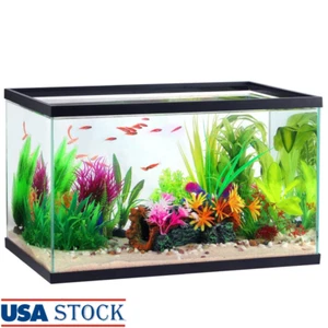 Transparent Glass 10 Gallon Aquarium Breeder Tank Easy Setup Fish Habitat New - Picture 1 of 4
