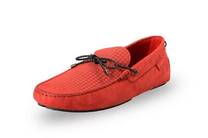 Zapatos mocasines Tod's para hombre Scuderia Ferrari rojos 100 % cuero - Imagen 1 de 8