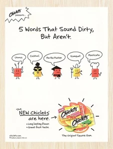 2003 Chiclets 5 Words That Sound Dirty Original Advertisement v1 - Picture 1 of 1