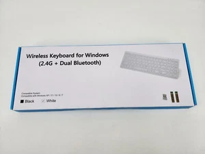 Wireless Bluetooth Keyboard • White • Wireless Only, No Dongle - Picture 1 of 4
