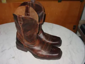 Mens Ariat Heritage 10015307 Rambler Wicker Square Toe Leather Boots! Size 11W - Picture 1 of 12