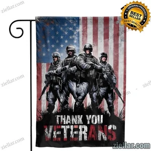 Double Sided Garden Flag for Veterans - Patriotic Outdoor Yard Decor Gift - Picture 1 of 5