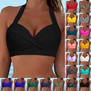 Women Lace Up Swimwear Tops Underwire Full Coverage Bikini Top Push Up Swim New - Bild 1 von 78