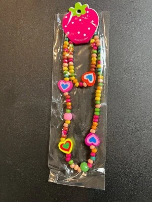 Toddler/Kid Wooden Beaded Charm Necklace + Bracelet Set - Image 1 of 4