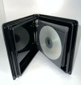 4 Black 10-Disc Two Ring Vinyl Binder Album CD Case w/Black Sleeve, 2 DAY SHIP