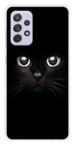 Coque en silicone imprimée compatible Samsung Galaxy A52 Yeux de chat - Photo 1 sur 3