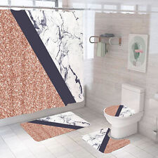 Kiessand Marmor Duschvorhang Badezimmer Badematte Toilettenmatte Set