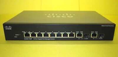 Cisco SG300-10MP 10 Port Gigabyte POE Managed Switch - Image 1 of 4
