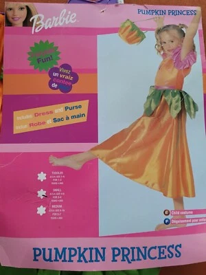 Barbie Calabaza Princesa Halloween Disfraz Talla Mediana Vestido y Monedero Nuevo Foto 1 de 2