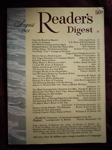 Readers Digest August 1969 Anatoly Marchenko Sidney Hook Transplants Romain Gary - Picture 1 of 1