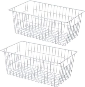 Freezer Storage Baskets Wire Bins Pantry Organizer Refrigerator ganization Hles - Picture 1 of 6
