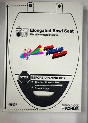 Asiento de inodoro KOHLER 4647-0 madera de piedra alargada madera moldeada bisagras de plástico Foto 1 de 4