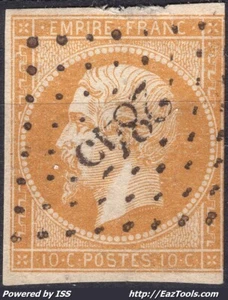 FRANCE 10c BISTRE ORANGE N° 13Ab AVEC PC 2845 SAVIGNY SUR ORGE SEINE ET OISE - Picture 1 of 2