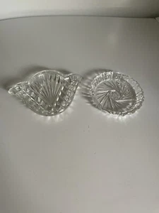 Vintage Mid 20th Century Pressed Glass Trinket Dishes/ Ash Trays Germany? - Foto 1 di 6